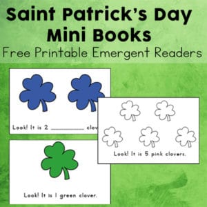 Working with beginning readers? This free printable set of St. Patrick's Day Mini Books are perfect printable emergent readers to tackle for the holiday. The three versions of these shamrock mini books work on colors and numbers with beginning readers.