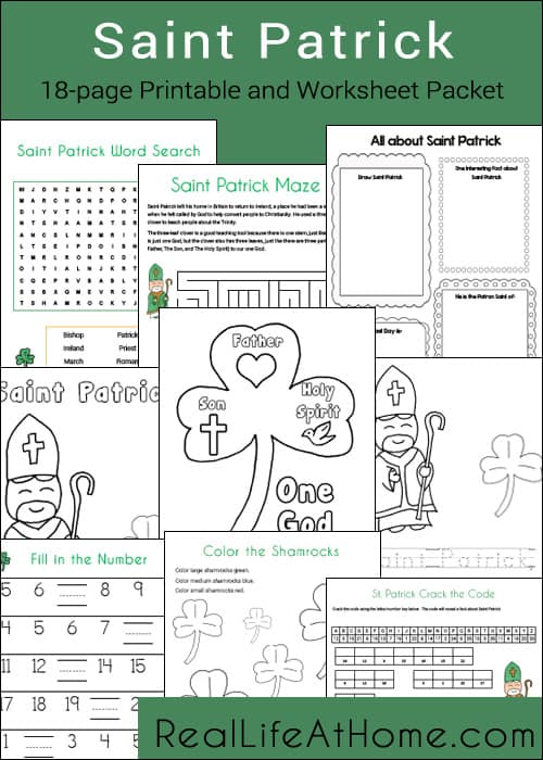 Saint Patrick Worksheet and Printables Packet