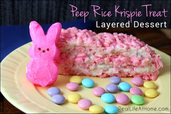 Peep Rice Krispie Treat Layered Dessert Recipe