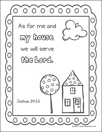 Joshua 24:15 Coloring Page - Free Scripture Coloring Page from Real Life at Home