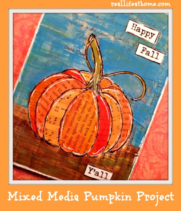 Mixed Media Pumpkin Project {featuring easy to follow step-by-step directions}