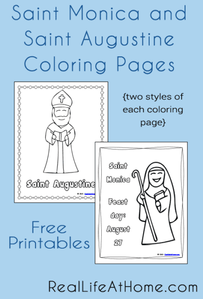Saint Monica and Saint Augustine coloring pages - free download!