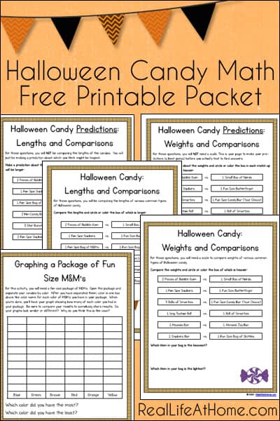Halloween Candy Math Free Printable Worksheets Packet