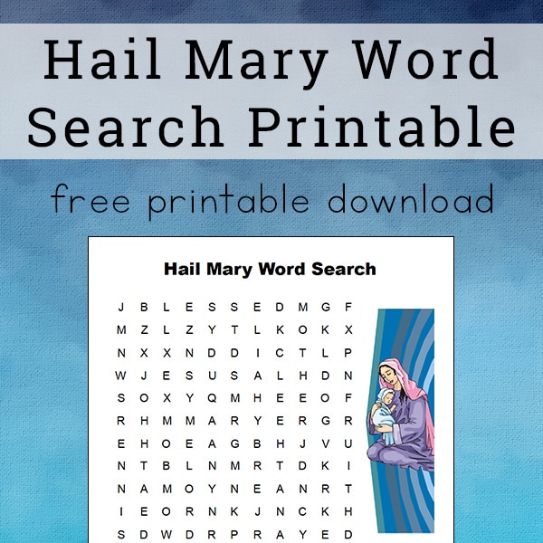 Hail Mary Word Search Free Printable for Kids | Real Life at Home