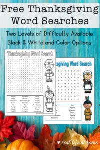 Thanksgiving Word Search for Kids {Free Printables}
