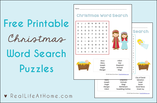 Christmas Word Search for Kids Free Printables