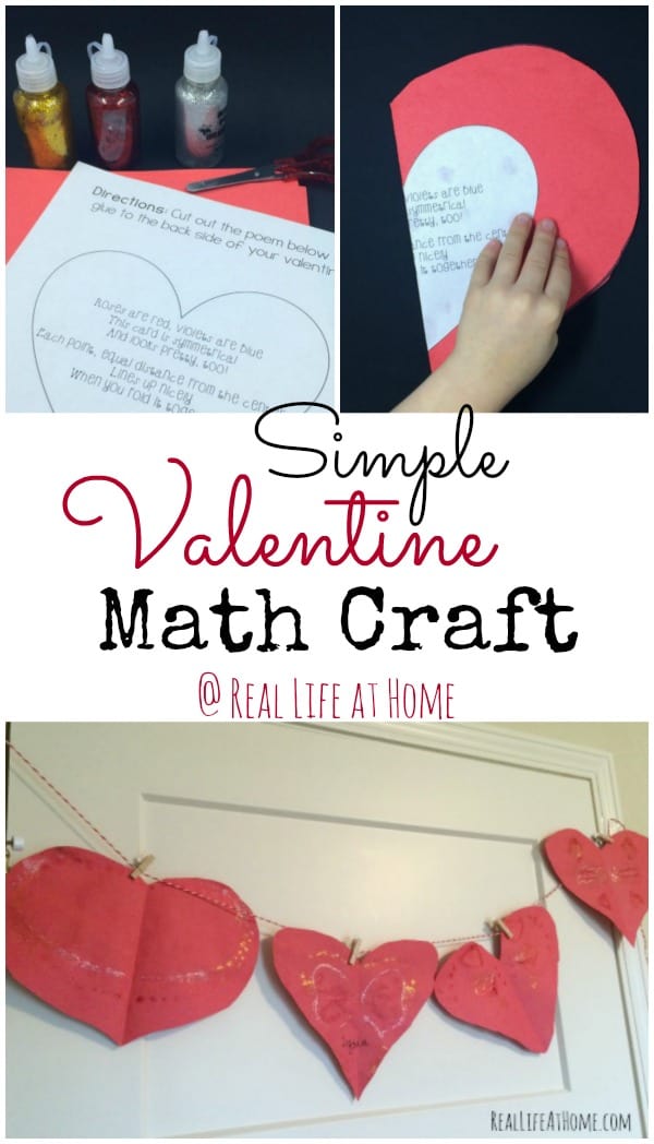 Simple Valentine Math Craft - Working on Symmetry