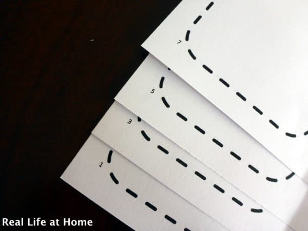 line up the pagesMy Little Book of Opposites free printable packet activity for preschoolers