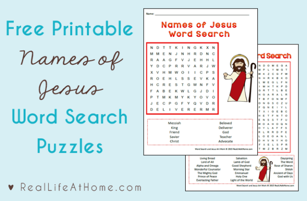 Names of Jesus Word Search - Free Printables (Comes in Two Difficulty Levels)