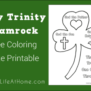 This Holy Trinity Shamrock free coloring page is a perfect way to talk to kids about the the Holy Trinity of One God with Three Parts