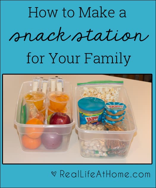 How to Make a Snack Station for Your Family {How to Make It, Ideas for Contents, and Where to Store It}