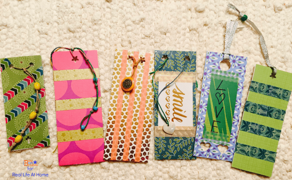 5 Little Monsters: Washi Tape Valentine Bookmarks