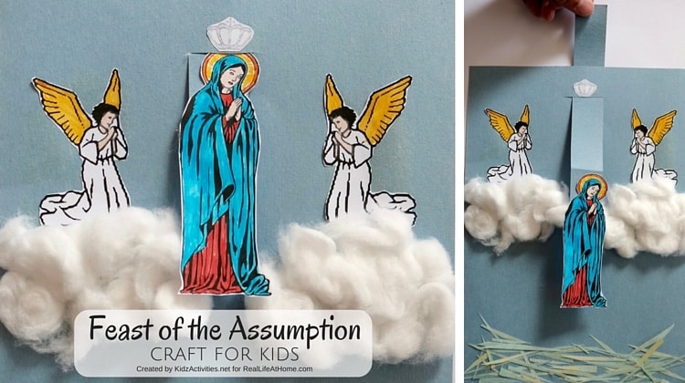 Feast of the Assumption Craft with Free Printable created by Kidz Activities for Real Life At Home