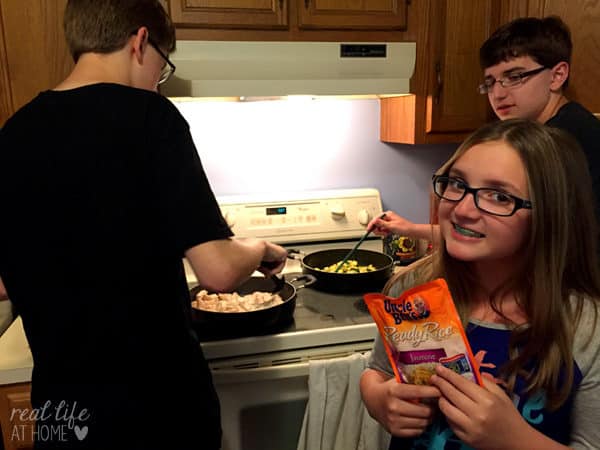 Cooking meals together as a family can save time and be fun!
