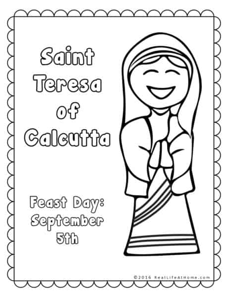 Saint Teresa of Calcutta Coloring Page