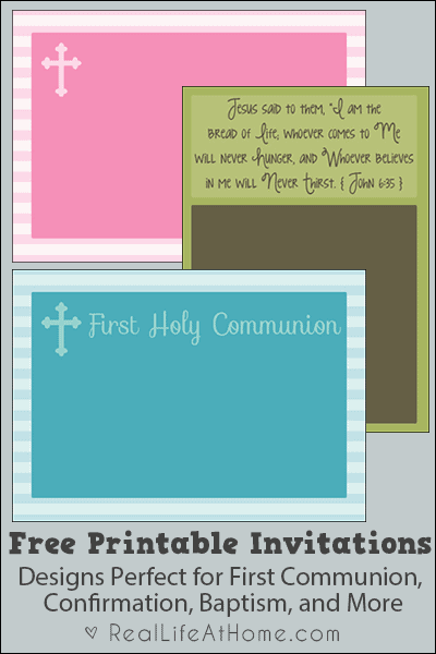 Free Printable Religious Invitations - Perfect for Confirmation, First Communion, Baptism, and More! (Multiple Designs in a Variety of Color Choices)