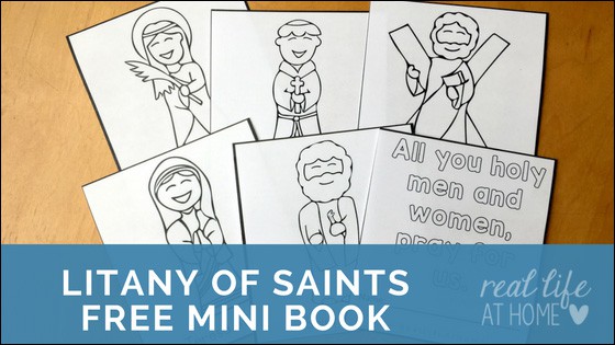 Free All Saints' Day coloring page that can be cut or folded into an All Saints' Day Mini Book | Real Life at Home