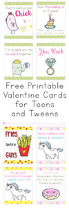 Funny Printable Valentine Cards for Teens and Tweens