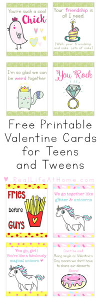 Funny Printable Valentine Cards for Teens and Tweens