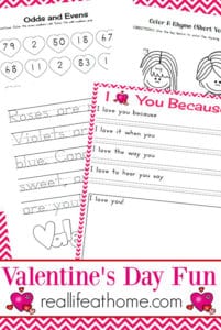 Free Valentine Printables (no email address or opt in required)! Eight Page Valentine's Day Fun and Learning Printables Packet for Kids