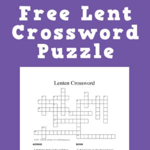 Free Lent Crossword Puzzle Printables