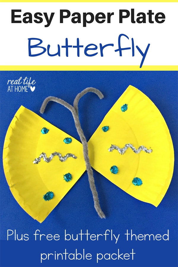 Easy Paper Plate Butterfly Craft {Plus a Free to Download Butterfly Printables Packet!} | Real Life at Home