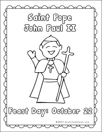 Saint Pope John Paul II Coloring Page
