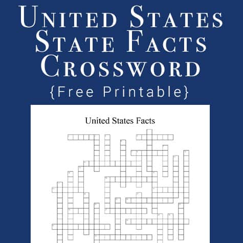 United States State Facts Crossword Puzzle Printable