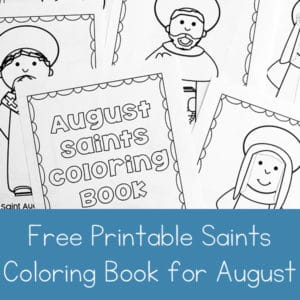 Looking for a saint activity for August? This free printable saints coloring book for August is a perfect Catholic coloring book for kids learning about saints with feast days in August. | Real Life at Home