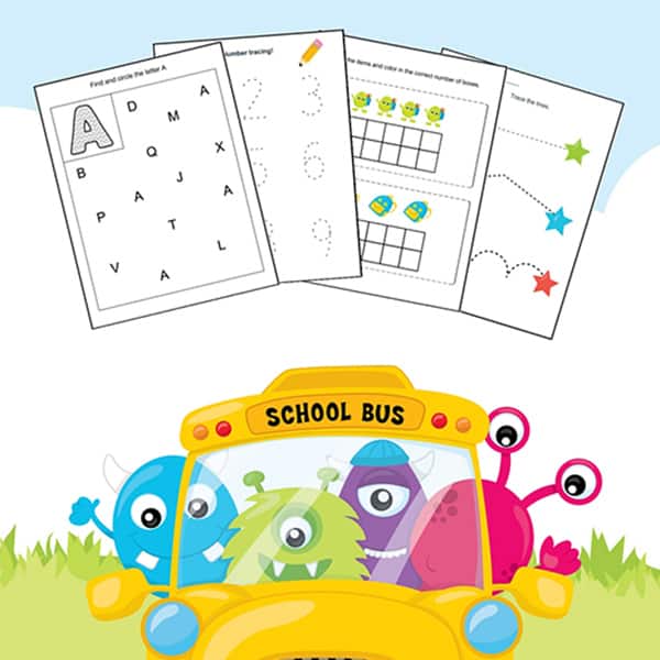 Working on basic skills for kindergarten and preschool? Grab this free 19 page Kindergarten and Preschool Skills Worksheets Printable Packet. | Real Life at Home #preschool #kindergarten #printables