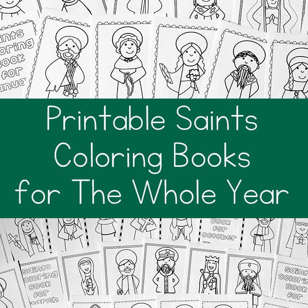 Bundle of Printable Saints Coloring Books for the Whole Year