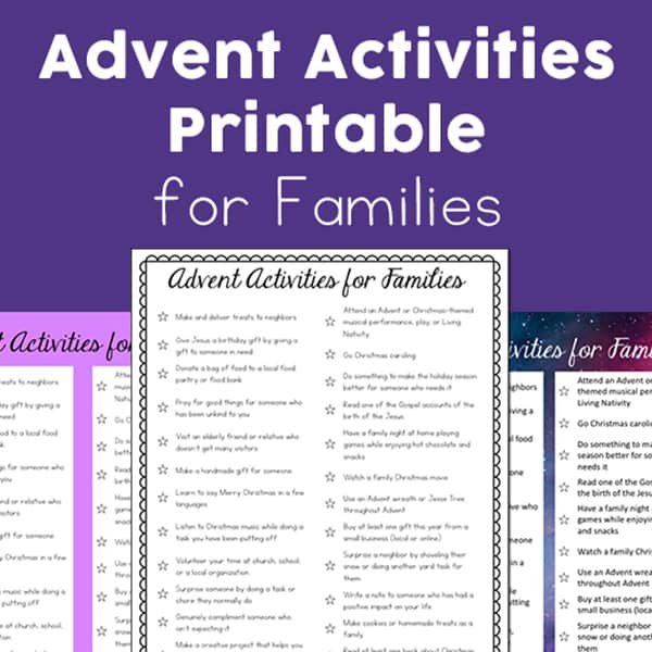 Need something to help give your family a more meaningful and mindful Advent? This free Advent Activities printable is full of family Advent activity ideas. #Advent | Real Life at Home