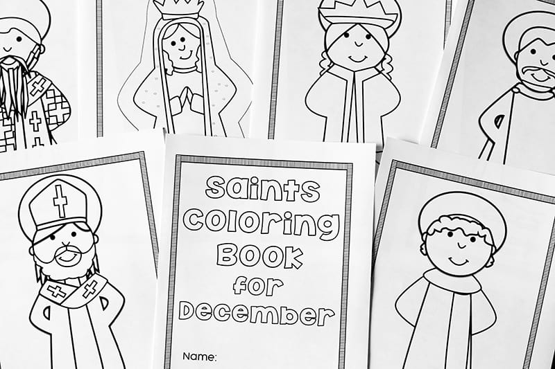 Free Printable December Saints Coloring Book for Catholic Kids