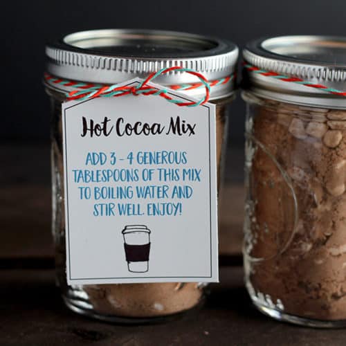 Hot Chocolate in a Jar Mix Recipe and Free Printable Tags