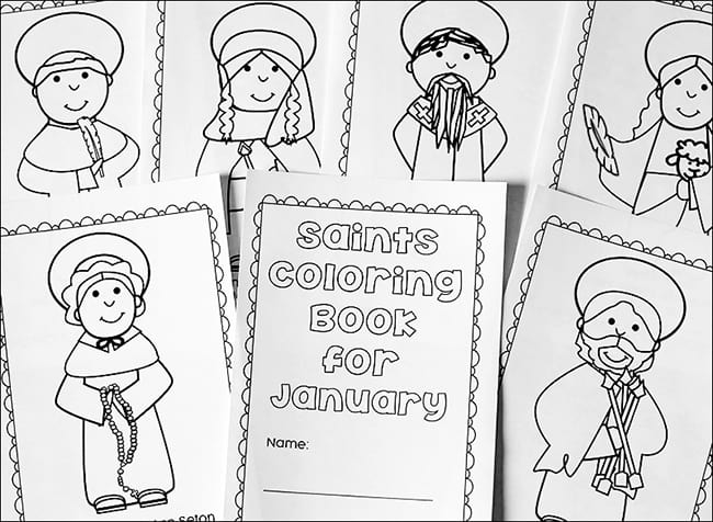 Free Printable January Saints Coloring Book for Catholic Kids