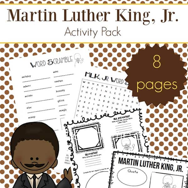 Need a supplement for teaching about Dr. Martin Luther King Jr.? In this post, you'll receive a free printable eight page Martin Luther King Jr. worksheets packet which includes items such as a Martin Luther King Jr. word search, MLK word scramble, and more.