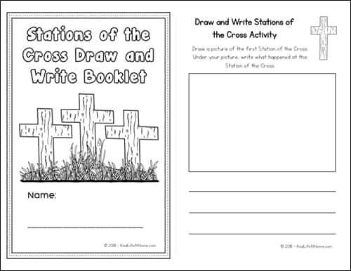 Stations of the Cross Draw and Write Activity Booklet - version three sample page | Real Life at Home
