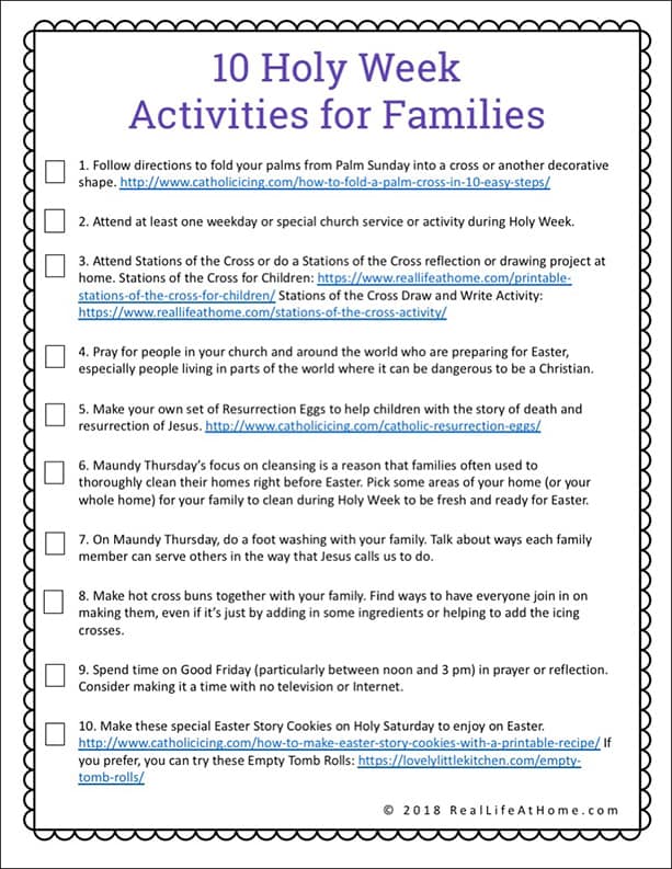 Holy Week For Kids 10 Holy Week Activities Free Printable