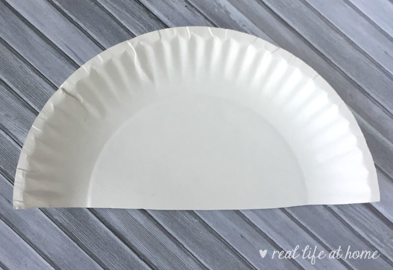 Step one of paper plate car craft | Real Life at Home