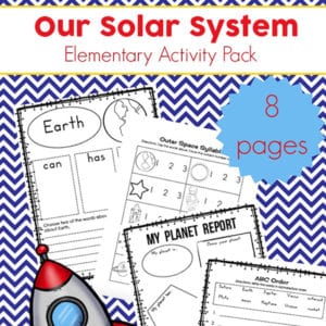 Free Solar System Printables for Elementary Students - featuring a solar system language arts and writing activities