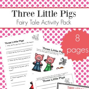 Free Three Little Pigs Worksheets and Activities Packet for Kindergarten - 2nd grade. This packet includes a Three Little Pigs Story Printable, Three Little Pigs sequencing cards, Three Little Pigs puppets page, and more! | Real Life at Home