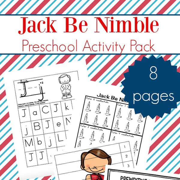 Nursery Rhyme Activities: Jack Be Nimble Preschool Learning Packet