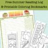 Free Printable Summer Reading Log and Printable Bookmarks to Color