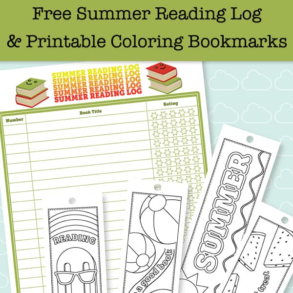Summer reading is fun! This post has a free printable summer reading log and printable bookmarks to color that are summer-themed. There are also more ideas for summer reading fun.