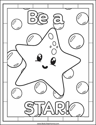 Free Starfish Coloring Page from the Free Ocean Animals Coloring Pages Packet from Real Life at Home