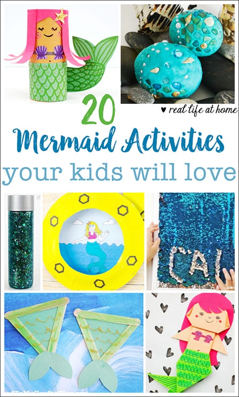 20 awesome mermaid crafts and activities your kids will love. There are mermaid crafts for all ages and abilities in this list. | Real Life at Home