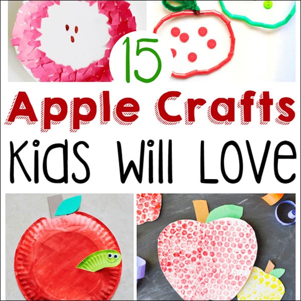 15 apple crafts that your kids will absolutely love! These are fun, budget-friendly apple crafts that are perfect for fall or back to school time. You'll have lots of fun and creativity working on these apple crafts for kids.