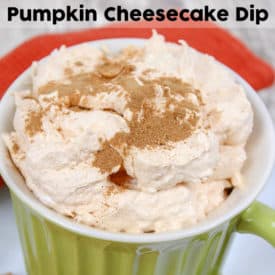 Pumpkin Cheesecake Dip Recipe - Perfect for fall and winter gatherings, the pumpkin fluff dip in this post is quick to throw together and will have your guests asking for the recipe. Included toward the end of this post, you'll also find a printable version of this Pumpkin Cheesecake Dip Recipe.