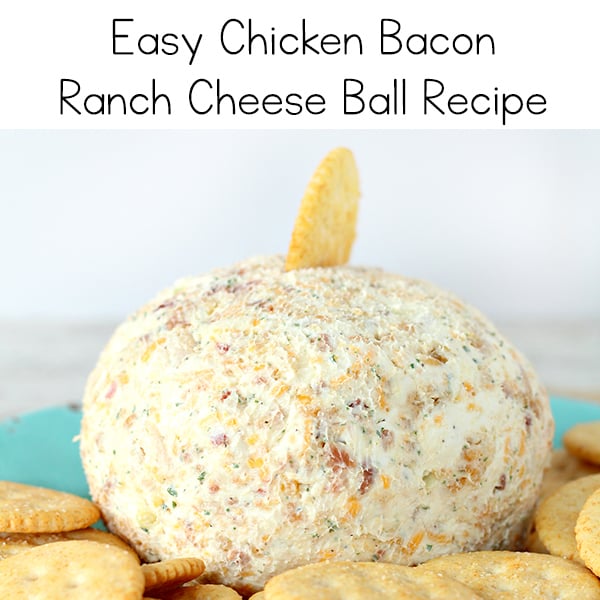 This chicken bacon ranch cheese ball is an easy-to-make cheese ball recipe that is perfect for holiday appetizers, parties, or a fun surprise for a family night at home.