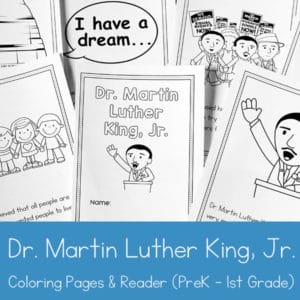 Dr. Martin Luther King Jr. Coloring Book and Reader Printable for Preschool - 1st Grade
